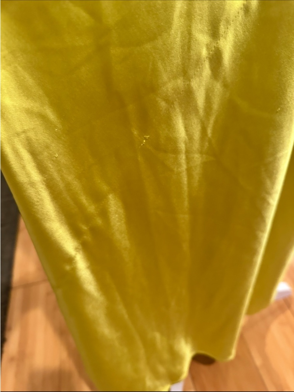 SIMON MILLER Satin Halter Chartreuse Prom Wedding Guest Long Slip Dress 10 - Picture 7 of 12